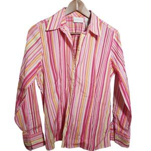 Liz Claiborne Shirt Pink Stripped SZ 6